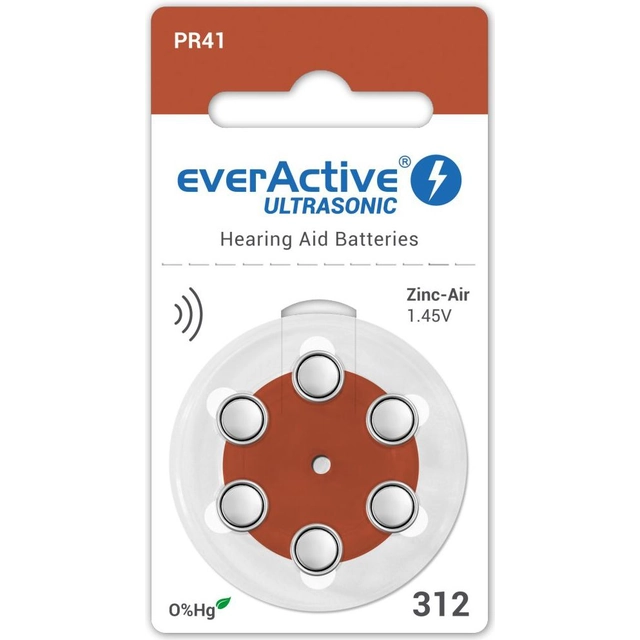 Bateria para aparelho auditivo EverActive PR41 6 unid.