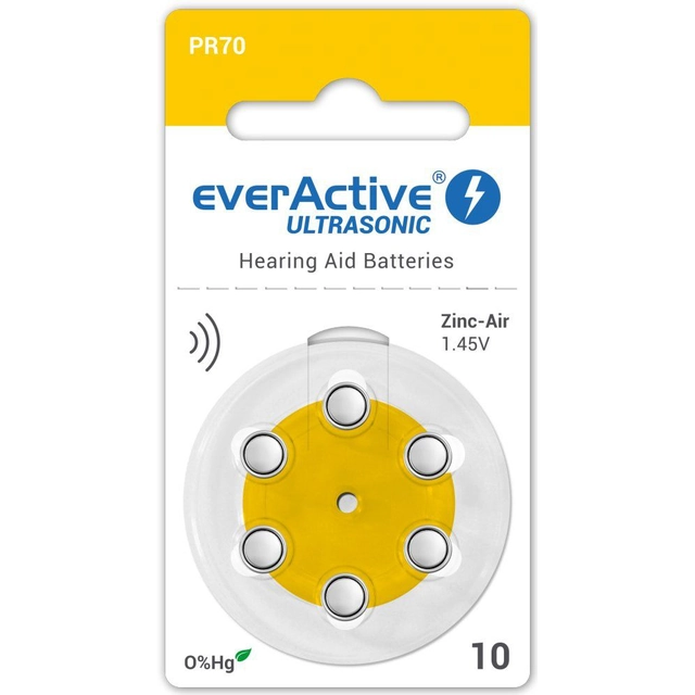 Bateria para aparelho auditivo EverActive PR70 6 unid.