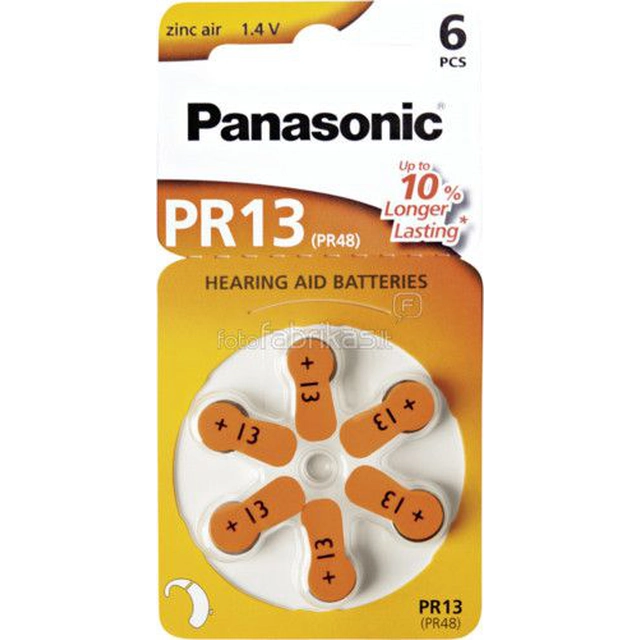 Bateria para aparelho auditivo Panasonic PR48 300mAh 6 unid.