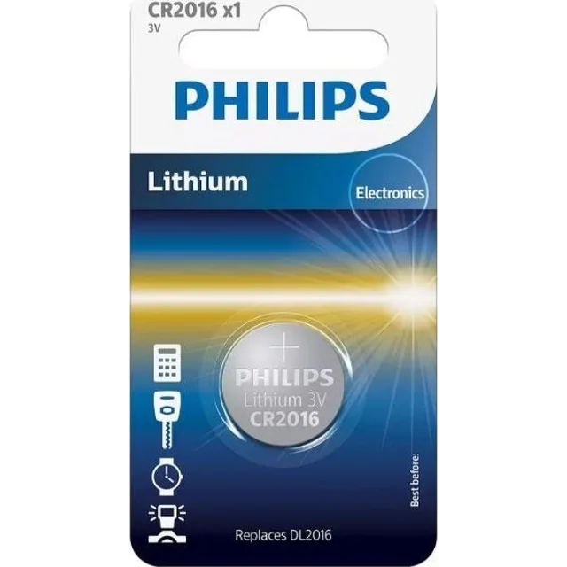 Батерия Philips Блистер CR2016 75 mAh 1 бр.