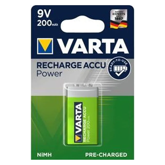 Batería recargable Varta 9V Bloque 200mAh 10 uds.