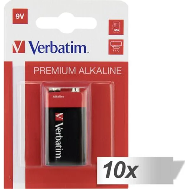 Bateria Verbatim 9V Bloco 10 unid.