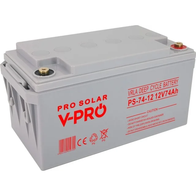 Bateria Volt AGM 12V 74Ah VPRO CICLO PROFUNDO