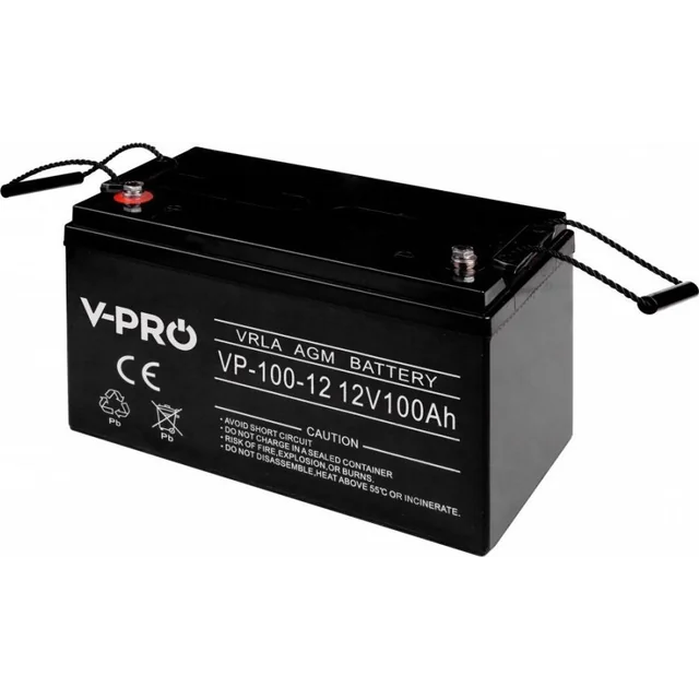 Batería Volt AGM VPRO 12V 100 Ah, sin mantenimiento
