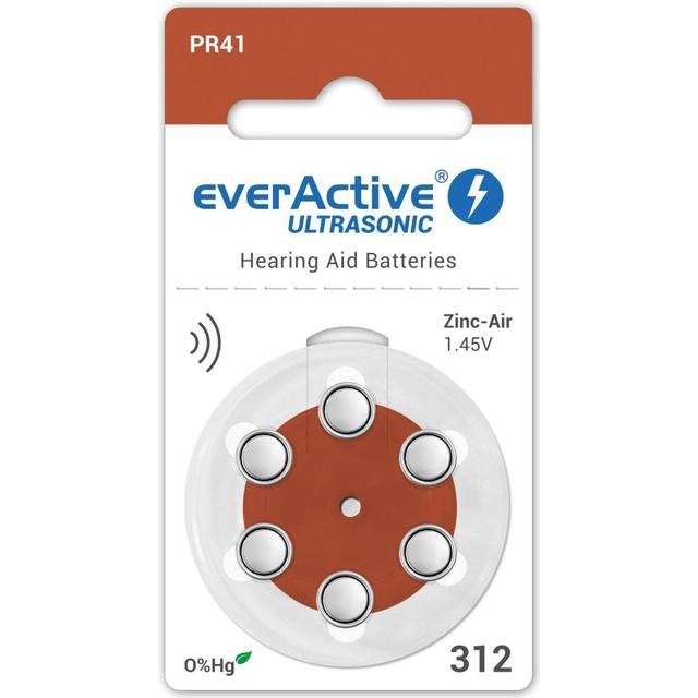 Батерия за слухов апарат EverActive PR41 6 бр.