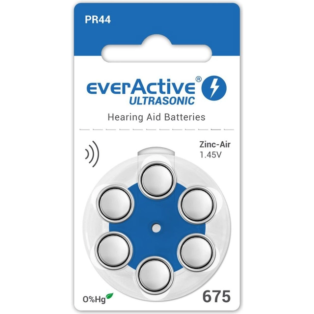 Батерия за слухов апарат EverActive PR44 6 бр.
