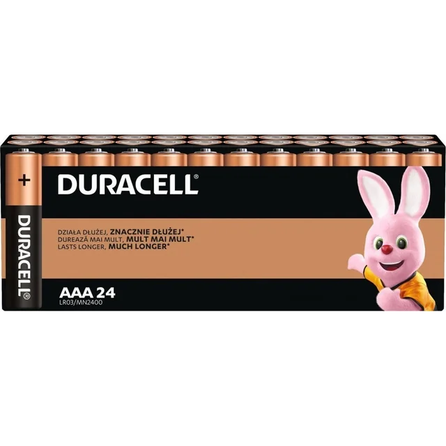 Baterias básicas Duracell AAA/LR3 blister 24 peças