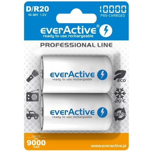 Baterie EverActive Professional Line D / R20 10000mAh 2 ks.