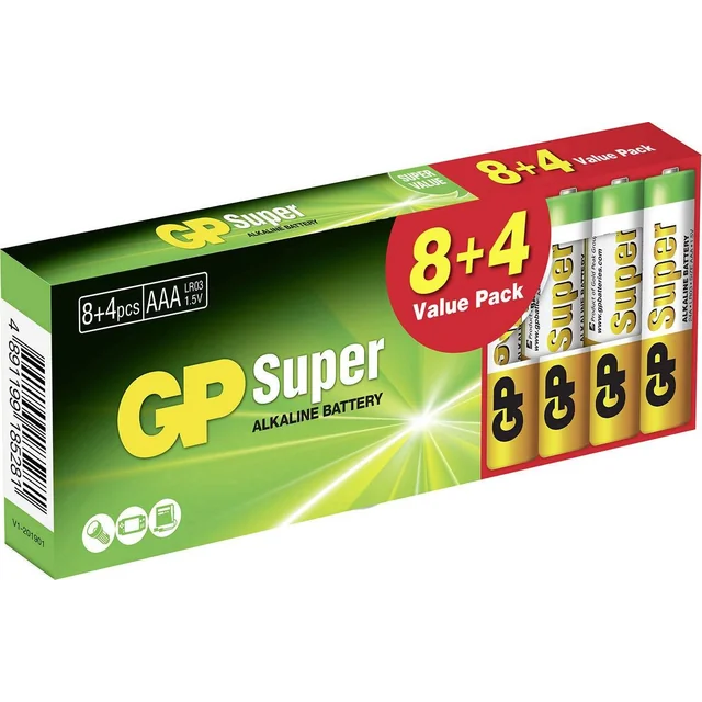 Baterie GP Super AAA / R03 12 ks.