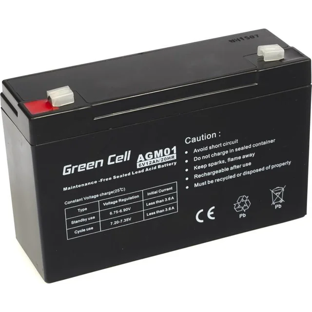 Baterie Green Cell 6V/12Ah (AGM01)