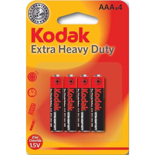 Baterie KODAK zinc carbon K3AHZ-4 (R3), blister=4 buc