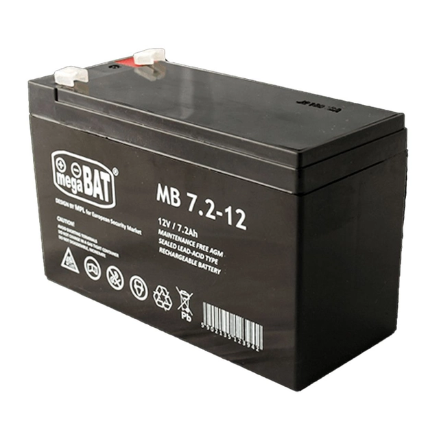 Baterijos akumuliatorius 12v 7A priežiūros nereikalaujantis švino rūgšties MB 7.2-12 VRLA MB7.2-12