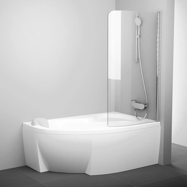 Bathroom wall Ravak Rosa, CVSK1 140/150, R glossy+glass Transparent