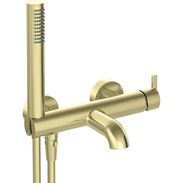 Bathtub faucet with Deante Silia shower set, brushed gold