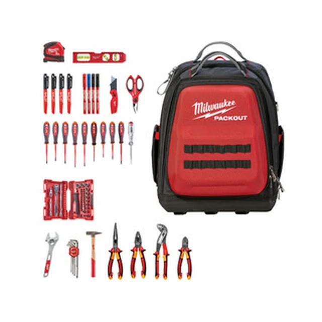 Batoh na náradie Milwaukee Packout Electrician Set 76 ks