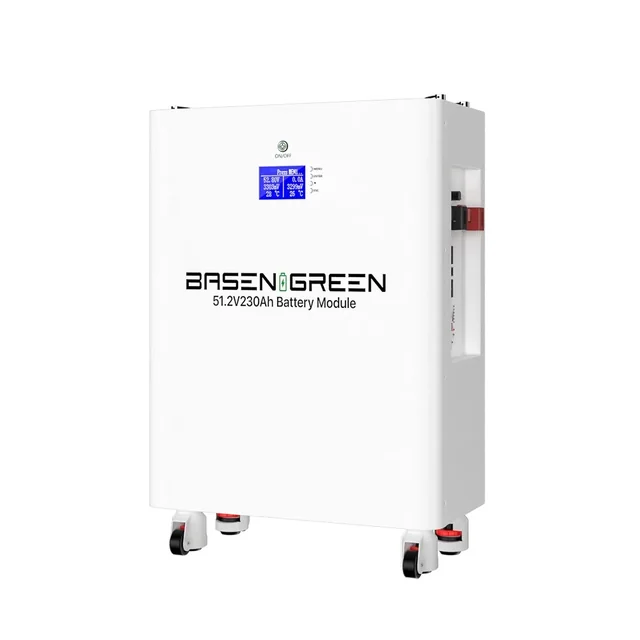 Batteri BasenGrøn solcelleakkumulator LifePo4 51.2V BMS 11.7kWh 230Ah 6000 ladecyklusser