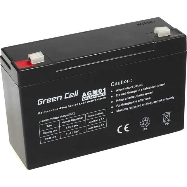 Batteria a celle verdi 6V/12Ah (AGM01)