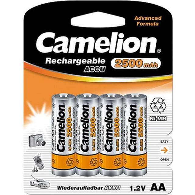 Batteria AA ricaricabile Camelion / R6 2500mAh 4 pz.