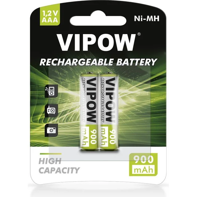 Batteria AAA ad alta capacità Vipow / R03 900mAh 2 pz.