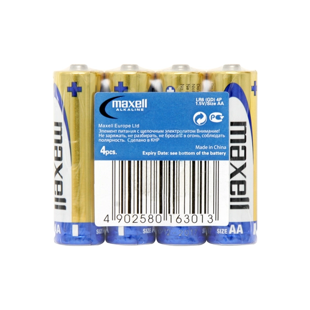 Batteria alcalina AA 1.5 LR6 MAXELL 4 pezzi