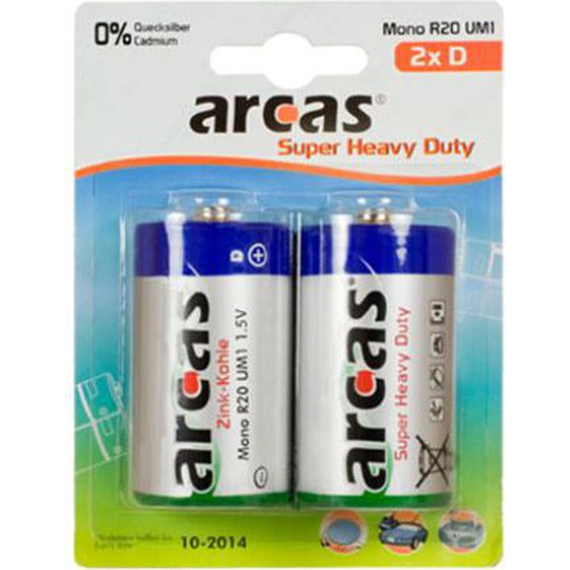 Batteria Arcas Super Heavy Duty D / R20 2 pz.