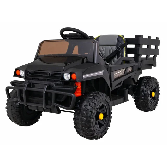 Batteridrevet Jeep Farmer Pick-up Sort Fjernbetjening Bagagerumspagaj MP3 LED