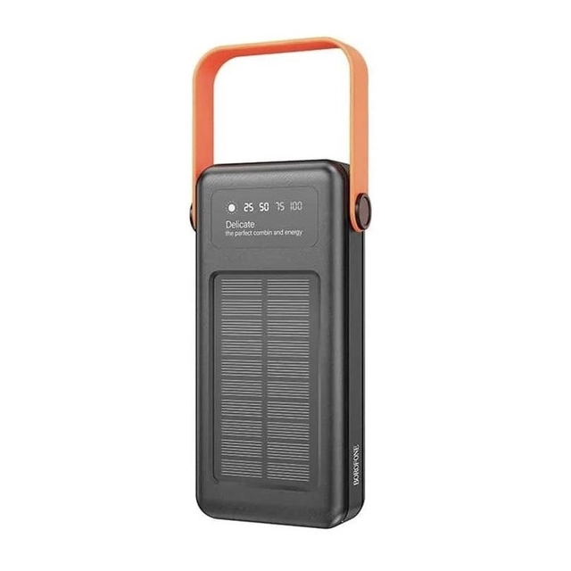 Batterie externe 30000mAh avec panneau solaire photovoltaïque, BoroFone