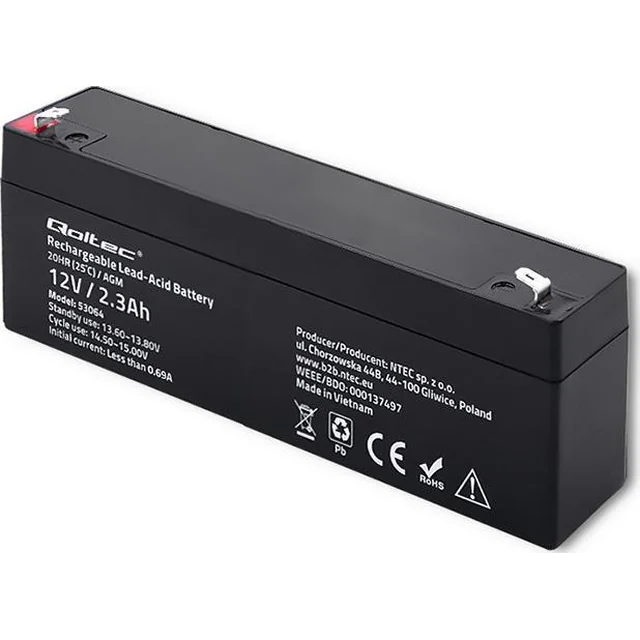 Batterie Qoltec AGM Qoltec 12V 2.3Ah HQ (53064)