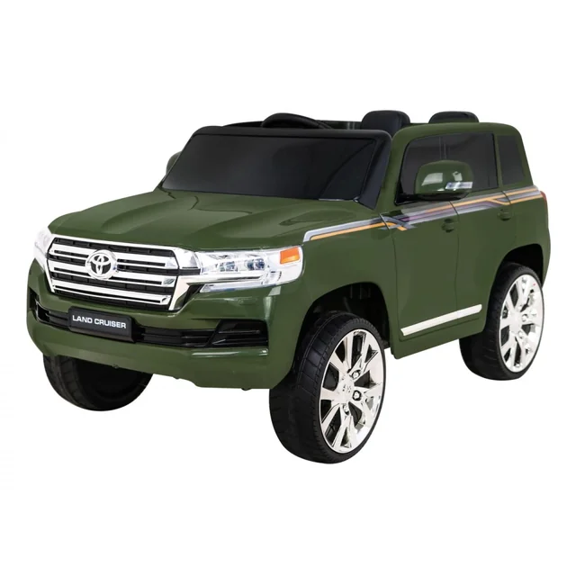 Battery Operated Car Toyota Land Cruiser Green Remote Control EVA LED Storage Box MP3