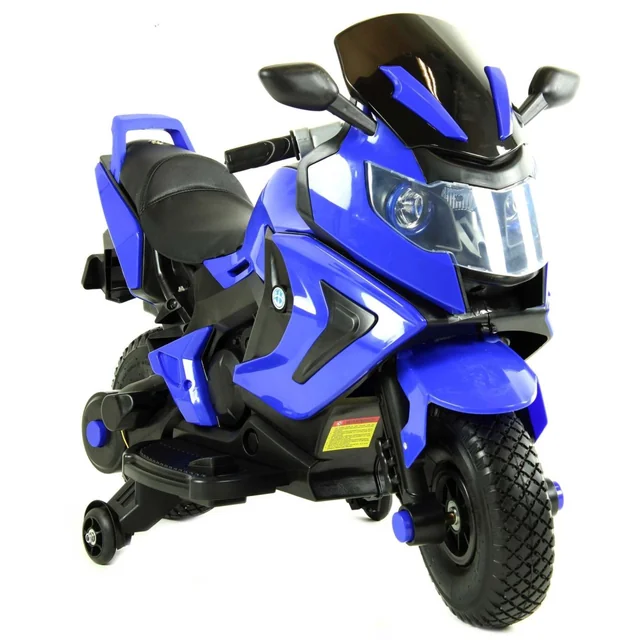 Battery-powered motorbike for children 2 x 45 pumped leather wheels MOTO-M-7-AIR-NIEBIESKI