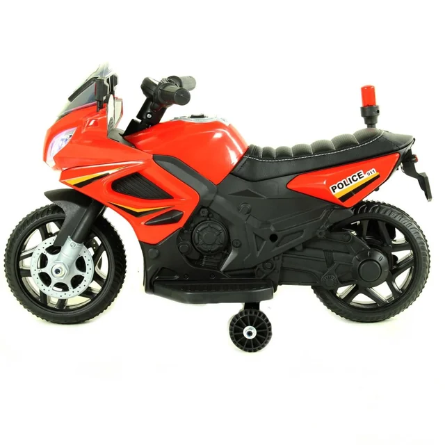 Battery-powered motorcycle for children, glowing rooster, LEATHER MOTO-SX-6-CZERWONY