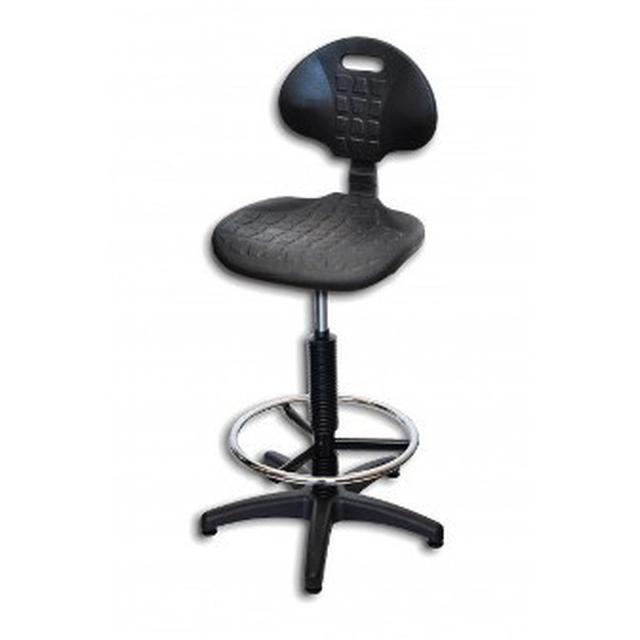High laboratory chair - black column