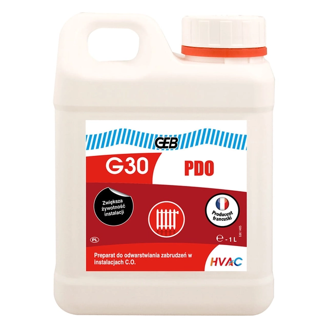 Liquid for cleaning pipe installations GEB G30 PDO 1L