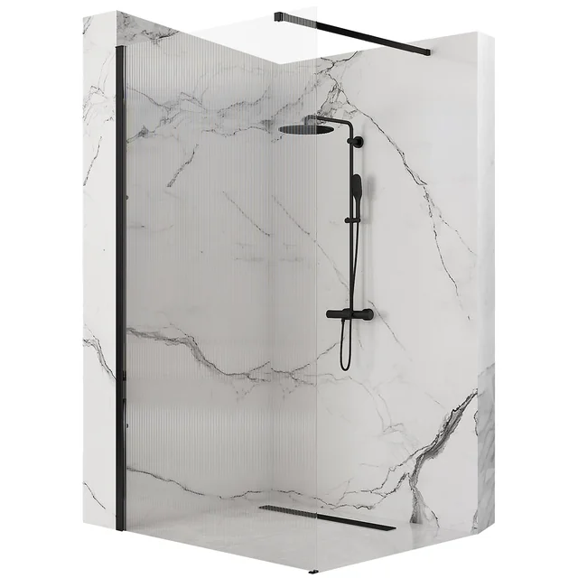 Rea Aero Intimo shower wall Matt Black 90