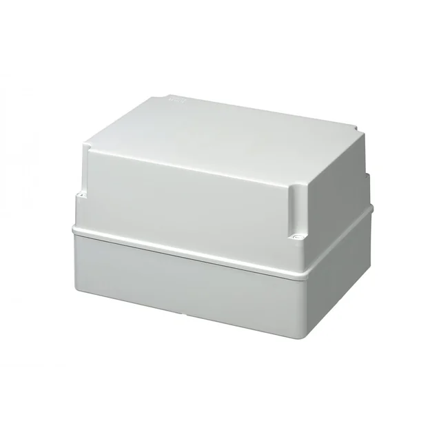 Square applied box 300x220x180mm IP56 high for distribution junction ABS UV resistance without grommets smooth edges