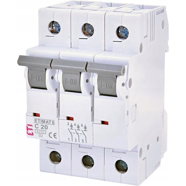 AC circuit breaker ETI 3P B20A 6kA