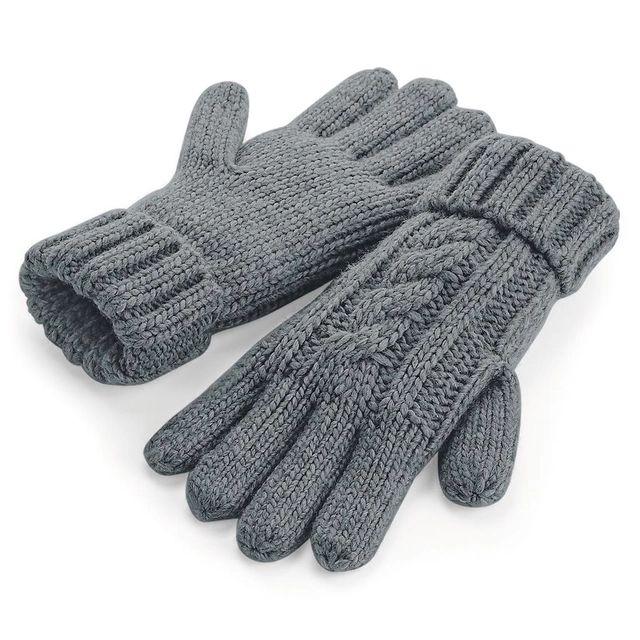 Beechfield Knitted gloves Melange Size: L / XL, Color: light gray