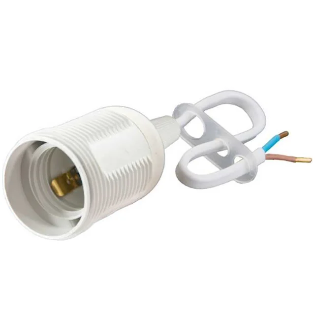 Beleuchtungssteckdose E27 weiß mit Pawbol-Kabel D.3006MA