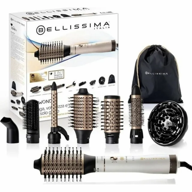 Bellissima Air Wonder Smoothing Brush 8 1 1000W Musta (8 kappaletta)