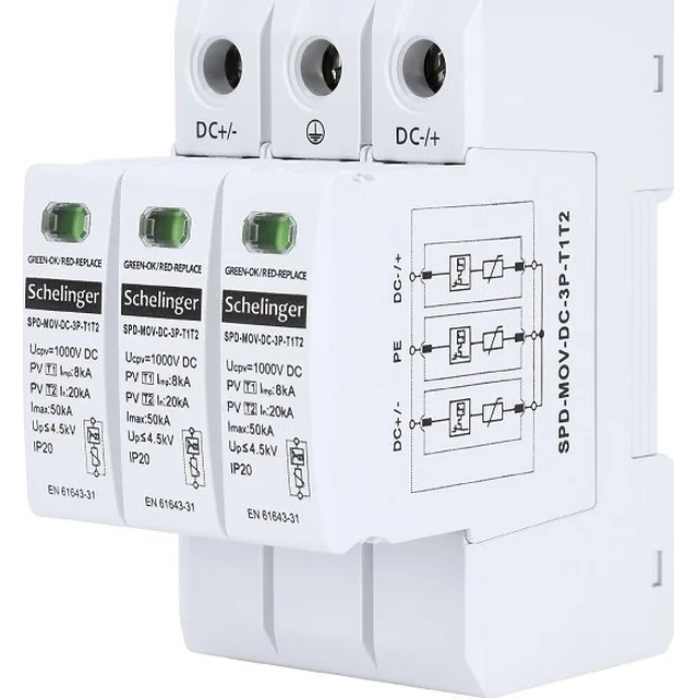 Bemko OBMEDZOVAČ PREPÄTIA 3P 8kA DC 1000V TRIEDA T1T2 SCHELINGER