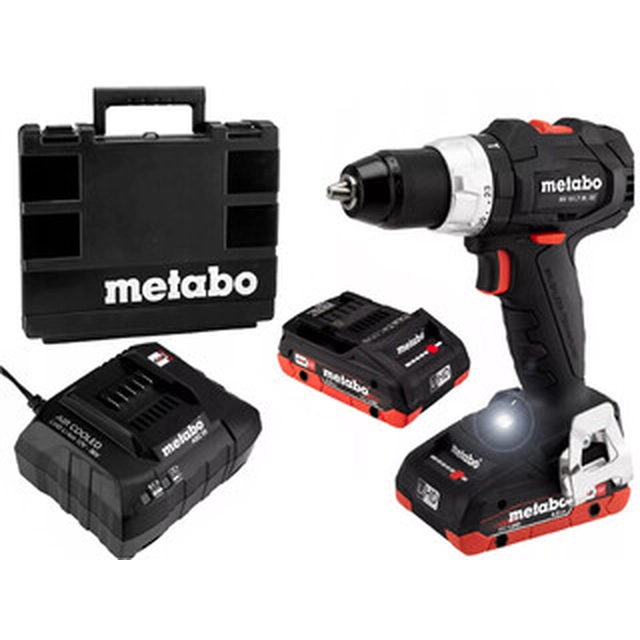 Berbequim sem fio Metabo BS 18 LT BL SE com mandril 18 V | 34 Nm/75 Nm | Carbono sem escova | 2 x 4 Ah bateria + carregador | em metaBOX