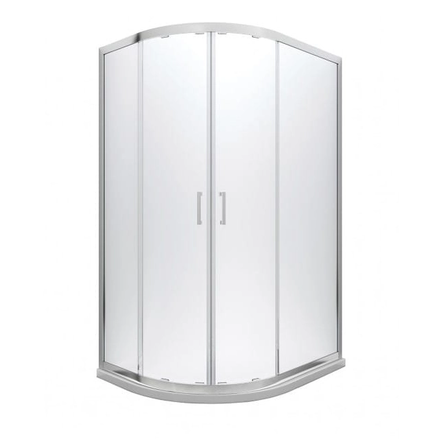 Besco Cabina de ducha moderna asimétrica 120x90x185 vidrio transparente, derecha - 5% DESCUENTO adicional con código BESCO5