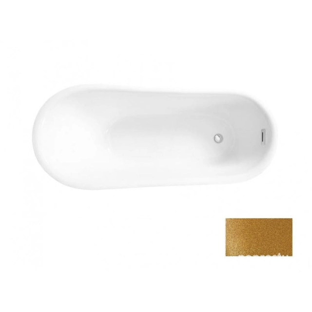BESCO Calima Glam badekar, guld, 170x74cm krom + hvide betræk