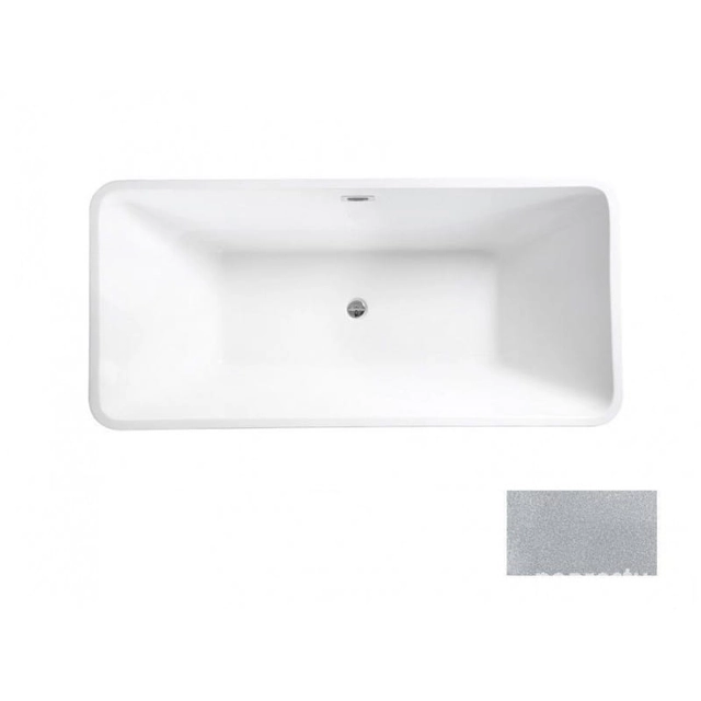 BESCO Evita Glam Badewanne, srebrny160x80cm Chrom + weiße Bezüge