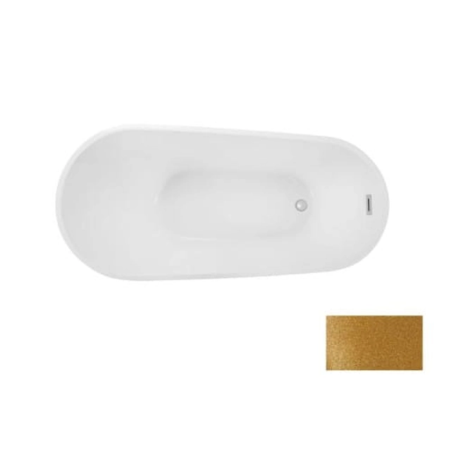 BESCO Melody Glam badekar, guld, 150x80cm krom + hvide betræk