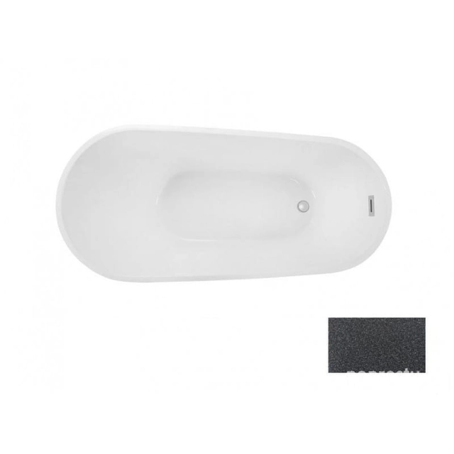 BESCO Melody Glam bathtub, graphite, 150x80cm chrome + white covers