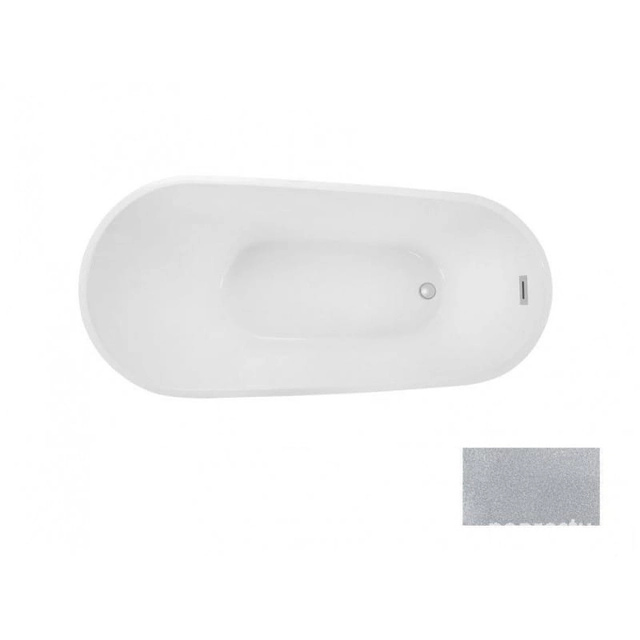 BESCO Melody Glam bathtub, silver, 150x80cm chrome