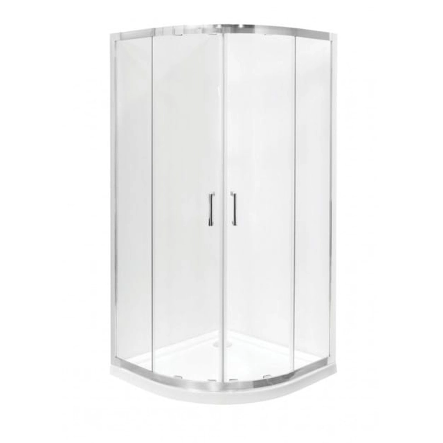 Besco Moderne halbrunde Duschkabine 90x90x185 transparentes Glas – zusätzlicher 5% RABATT mit dem Code BESCO5