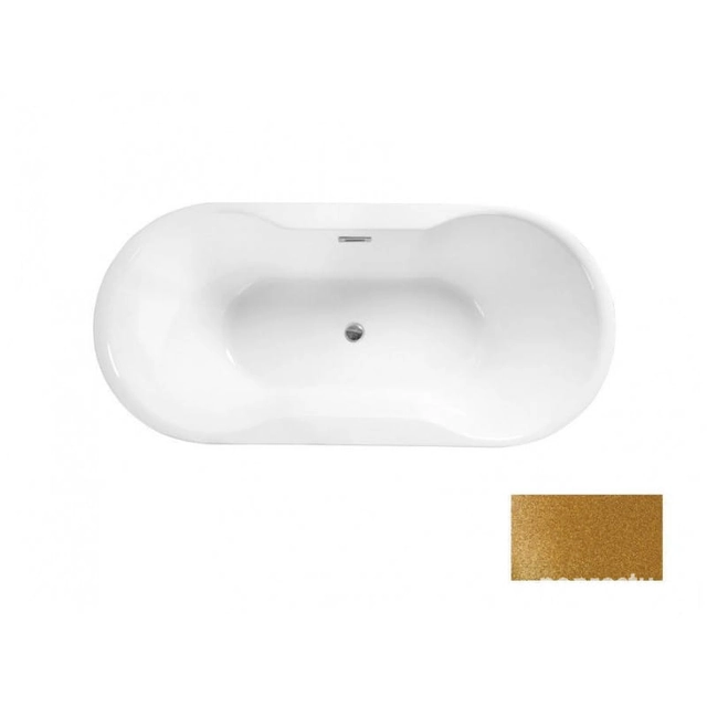 BESCO Navi Glam zelta vanna, 160x80cm hroms + grafīta pārvalki