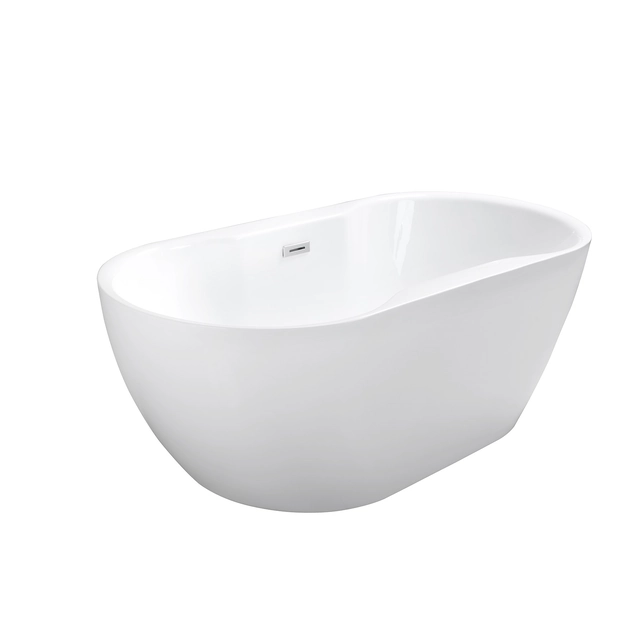 Besco Navia Freestanding Bathtub 160 including siphon cover with gold overflow - ADDITIONALLY 5% DISCOUNT FOR CODE BESCO5